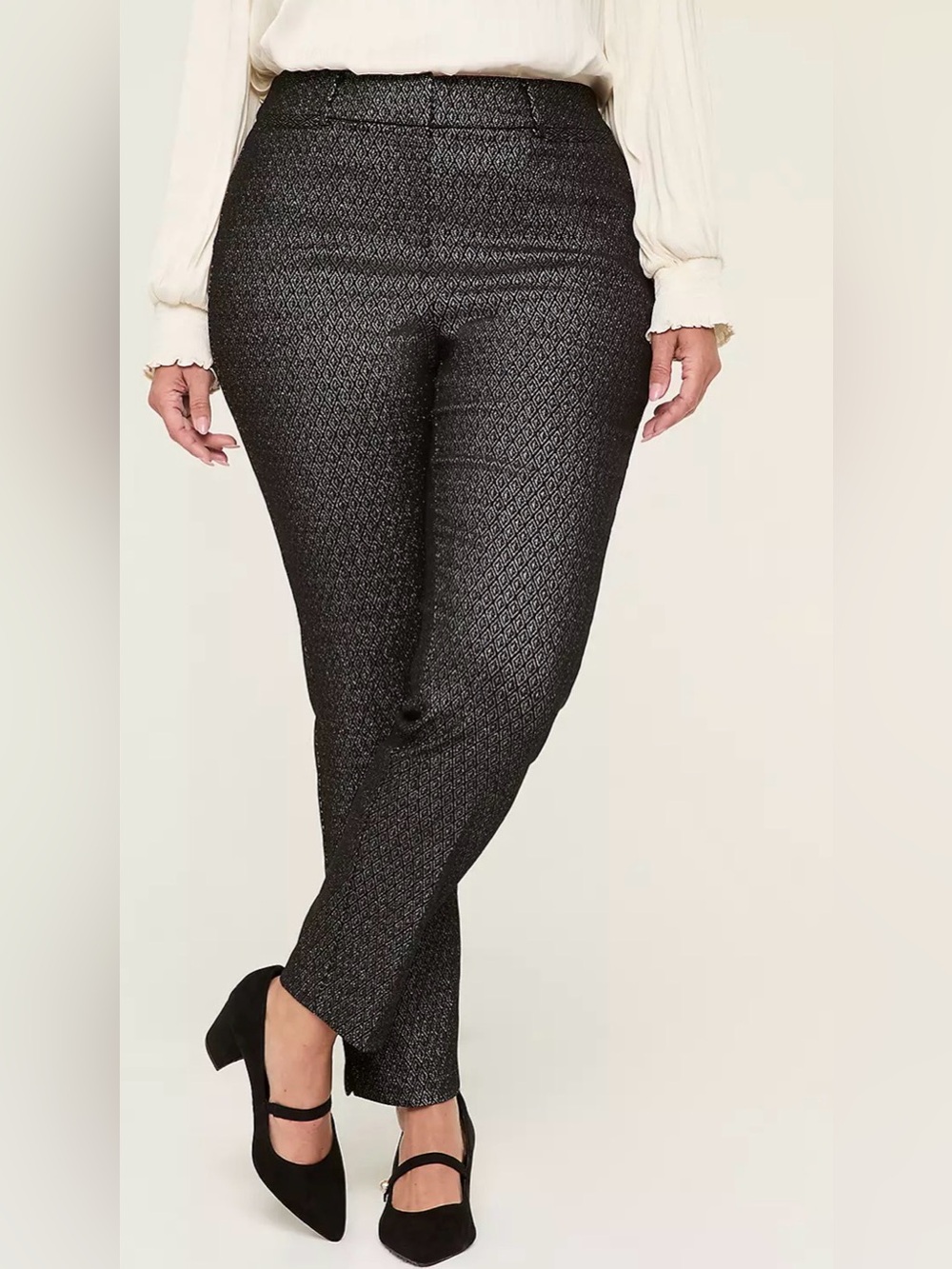 Lane Bryant Lurex Shimmer 4-Season Slim Ankle Pant In Metallic Diamond